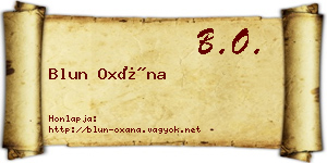 Blun Oxána névjegykártya